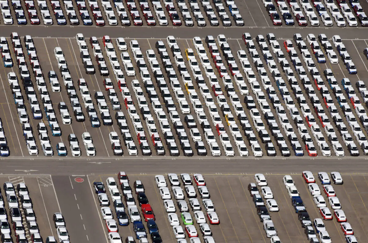 Cars intended for export wait at the port for loading, as the spread of the coronavirus disease (COVID-19) continues in Bremerhaven, Germany, April 24, 2020. (Fabian Bimmer/Reuters)