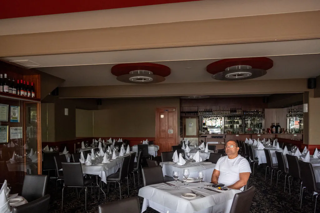 Restaurant owner Nalin Jayaweera is seen at his restaurant Shavans Pinewood on March 23, 2020 in Melbourne, Australia. 
(Photo by Asanka Ratnayake/Getty Images)