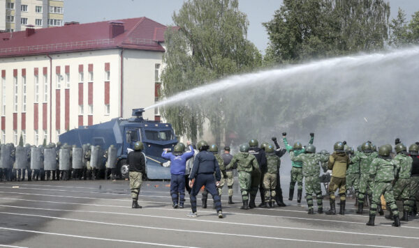 Belarusian Interior Ministry special forces take part in crowd dispersing training session