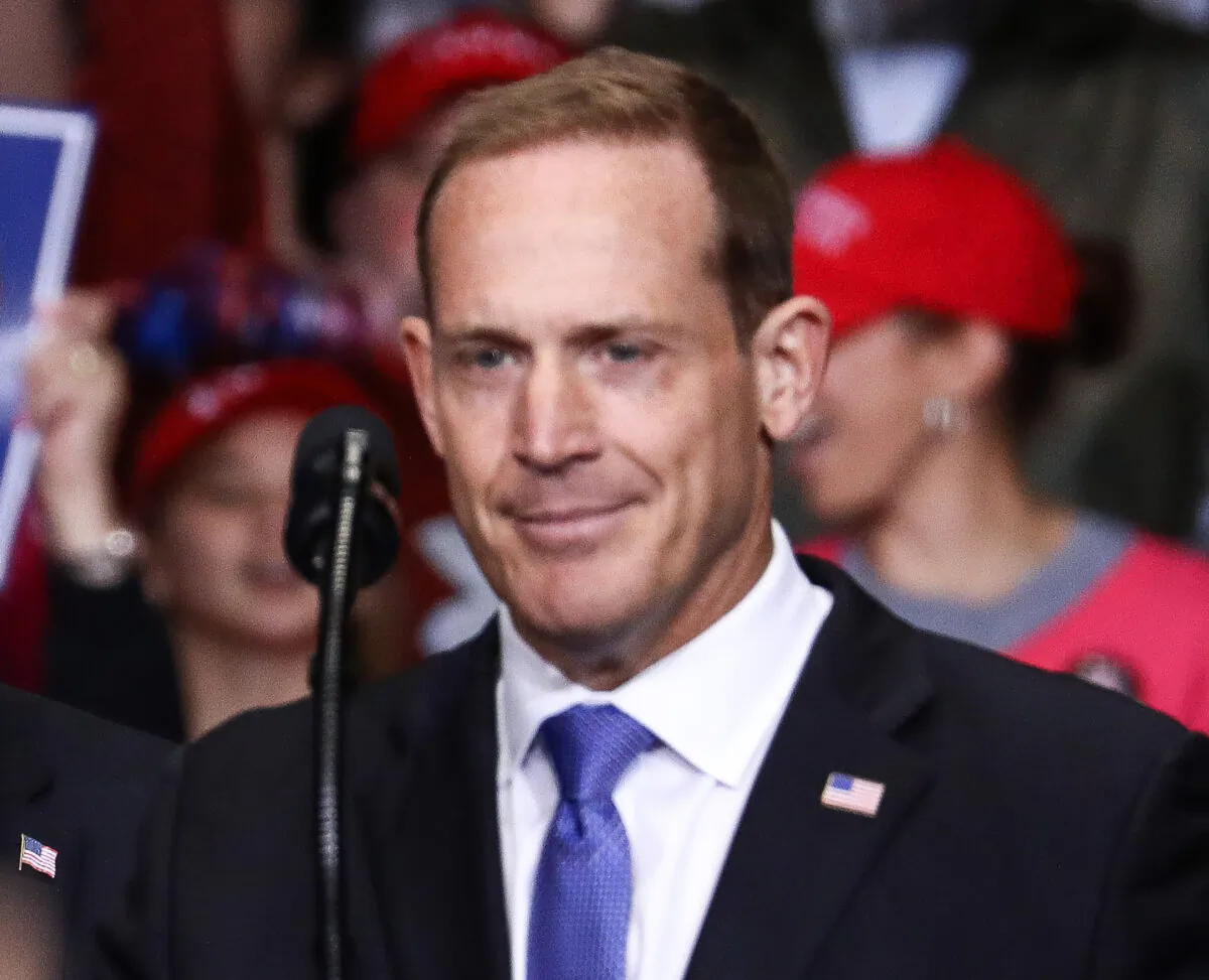 Then-GOP congressional candidate Ted Budd at a Make America Great Again rally in Charlotte, N.C., on Oct. 26, 2018. (Charlotte Cuthbertson/The Epoch Times)