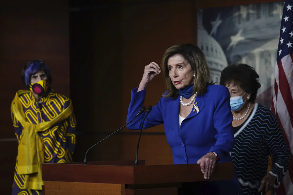 Speaker of the House Nancy Pelosi (D-CA) speaks during a news conference at the Capitol on July 29, 2020 in Washington. (Drew Angerer/Getty Images)