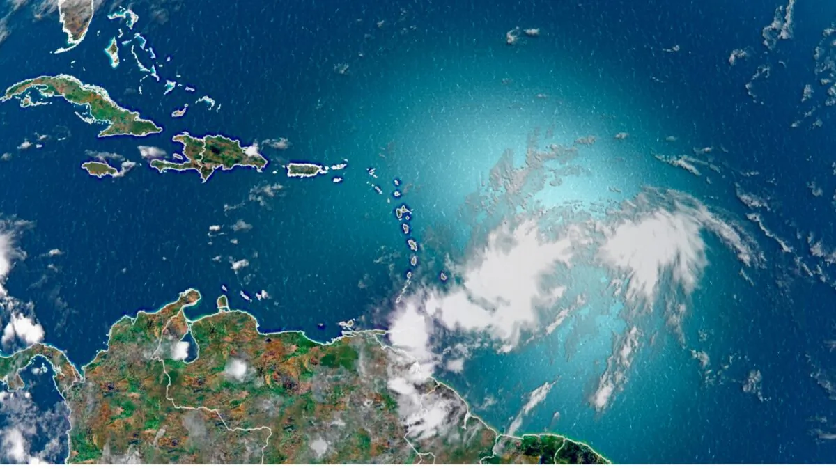 Tropical Storm Isaias is seen from space above the Atlantic Ocean on July 28, 2020. (CNN Weather)