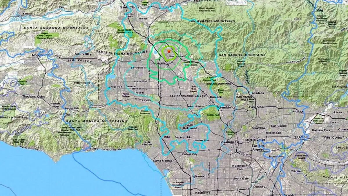 The location of the earthquake Thursday (USGS)