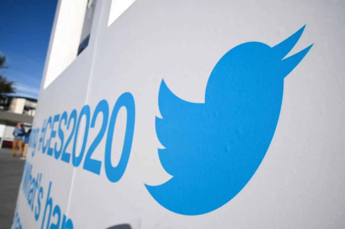 Twitter branding is displayed ahead of the 2020 Consumer Electronics Show (CES) at the Las Vegas Convention Center in Las Vegas, Nev., on January 5, 2020. (Robyn Beck/AFP via Getty Images)