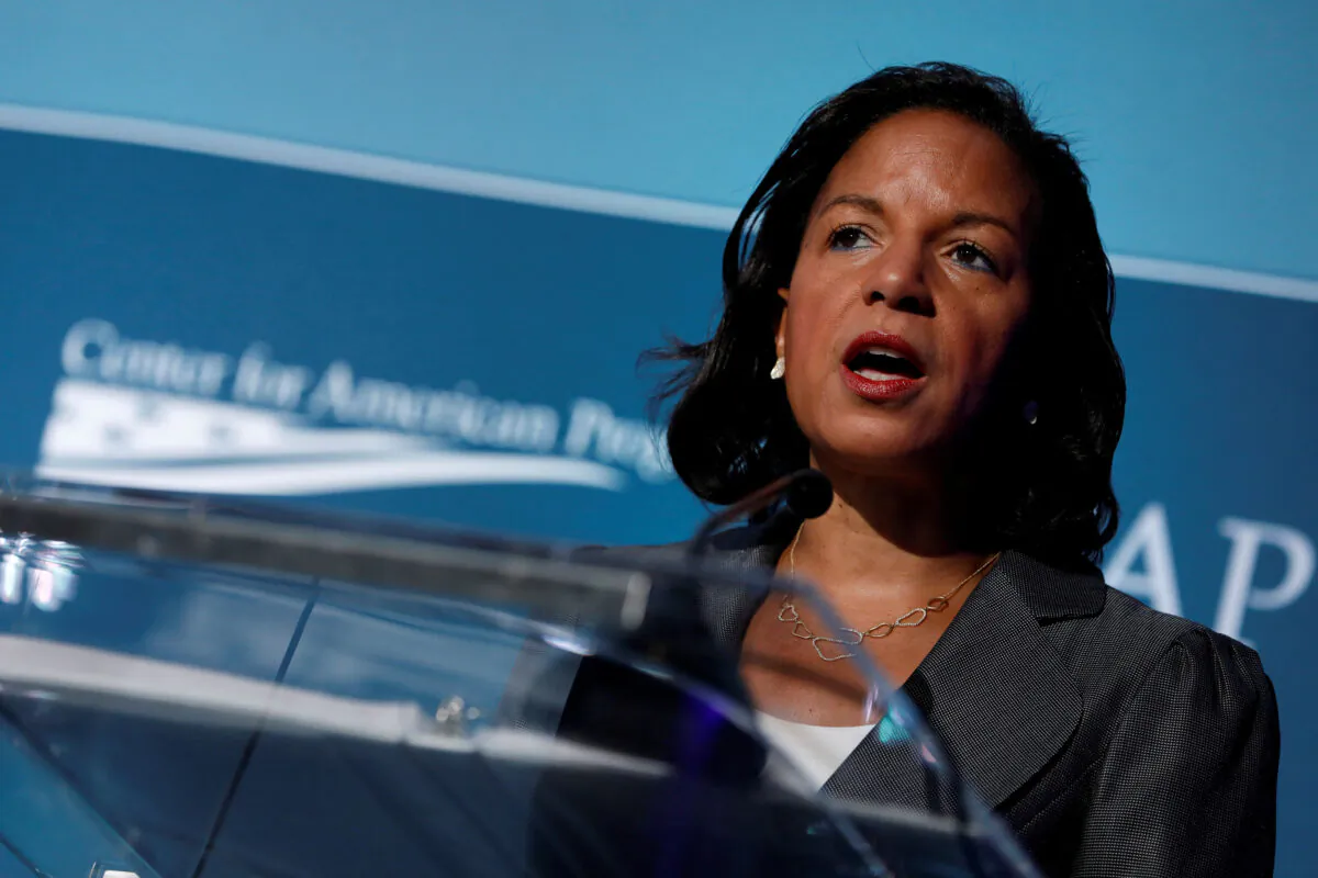 Former national security adviser Susan Rice speaks at the Center for American Progress Ideas Conference at the Four Seasons Hotel in Washington, D.C., on May 16, 2017.  (Aaron P. Bernstein/File Photo/Reuters)