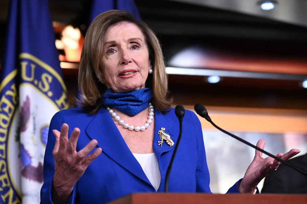 House Speaker Nancy Pelosi speaks at a press conference in Washington on July 29, 2020. (Erin Scott/Reuters)