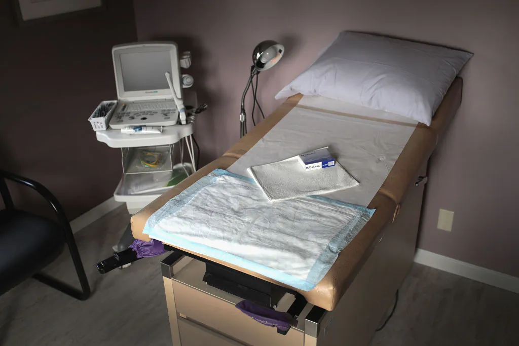 An ultrasound machine sits next to an exam table in an examination room at Whole Woman's Health of South Bend in South Bend, Indiana, on June 19, 2019. (Scott Olson/Getty Images)