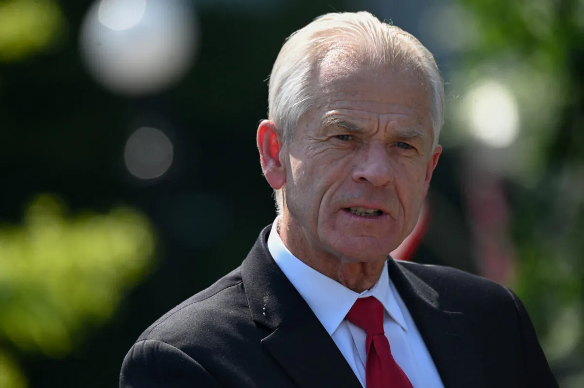 White House adviser Peter Navarro speaks to reporters outside the White House in Washington on July 3, 2020. (Erin Scott/Reuters)