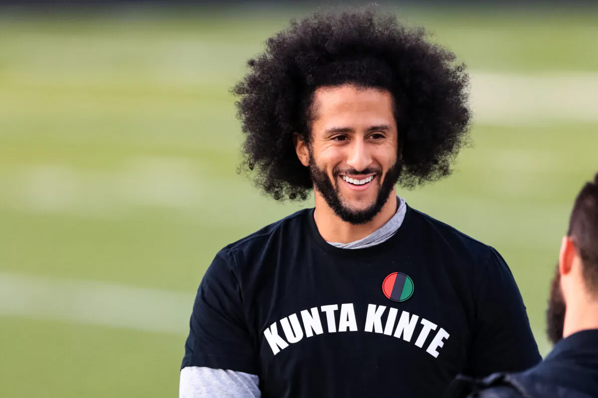 Colin Kaepernick looks on during his NFL workout held at Charles R Drew high school in Riverdale, Ga., on Nov. 16, 2019. (Carmen Mandato/Getty Images)