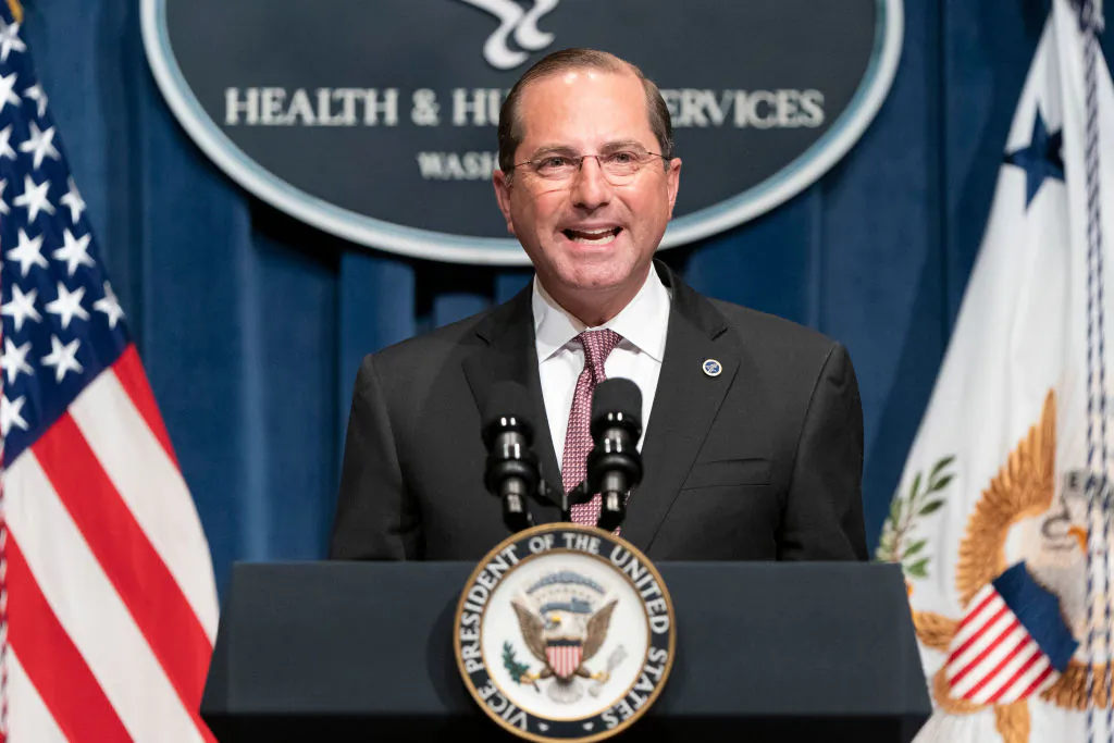 U.S. Secretary of Health and Human Services Alex Azar speaks after a White House Coronavirus Task Force briefing at the Department of Health and Human Services in Washington on June 26, 2020. (Joshua Roberts/Getty Images)