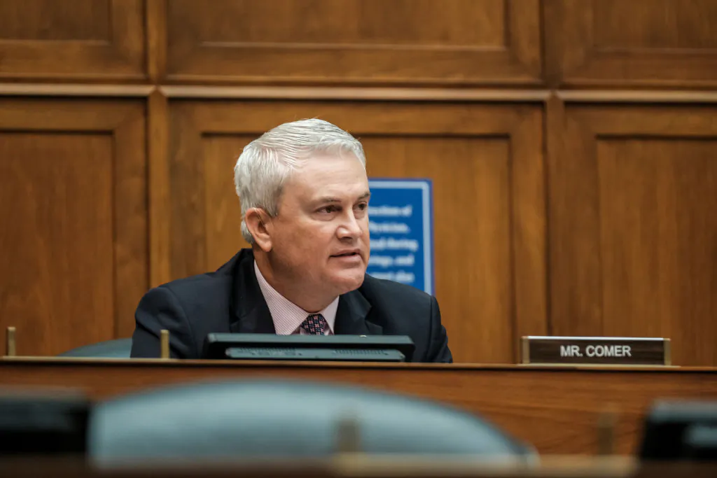 Rep. James Comer (R-Ky.) listens at a hearing before the House Committee on Oversight , Environment Subcommittee in the Rayburn Building in Washington on July 24, 2020. (Michael A. McCoy/Getty Images)