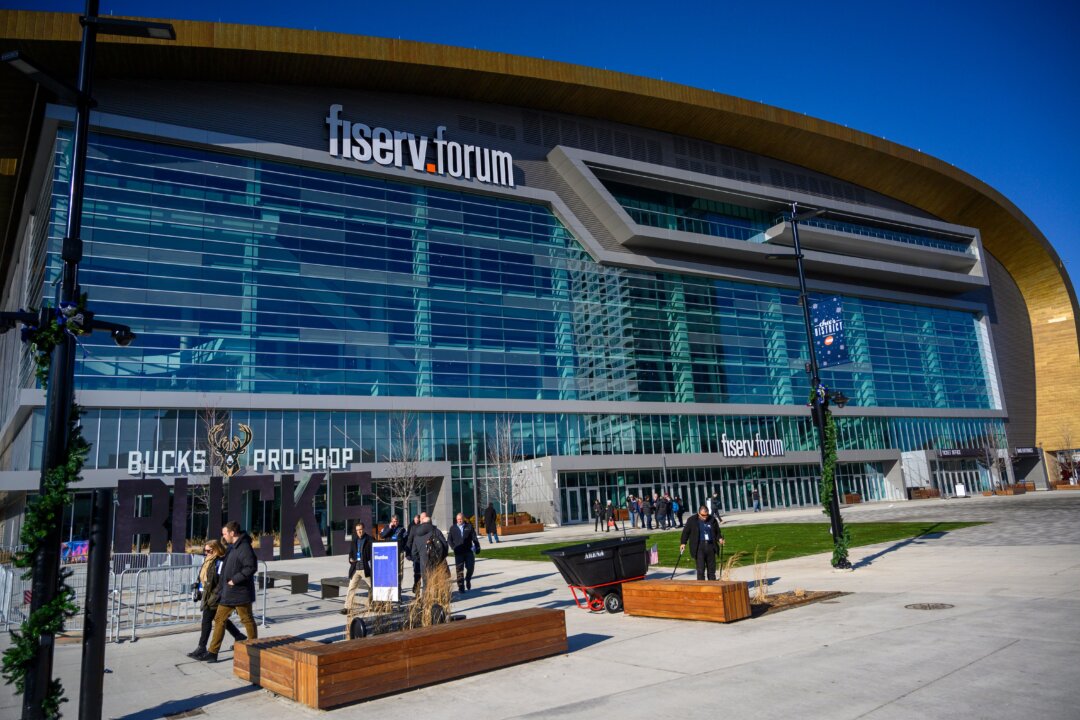 At least seven of the 14 GOP candidates for president are struggling to qualify for the first Republican National Committee debate on Aug. 23, 2023, in Milwaukee at Fiserv Forum, which hosted the Democratic National Convention in 2020. (Eric Baradat/AFP via Getty Images)