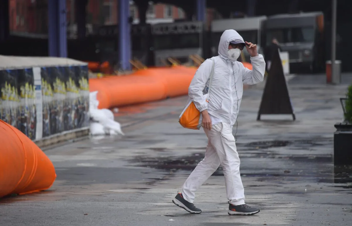 A person walks in New York City on Aug. 4, 2020. (Angela Weiss/AFP via Getty Images)