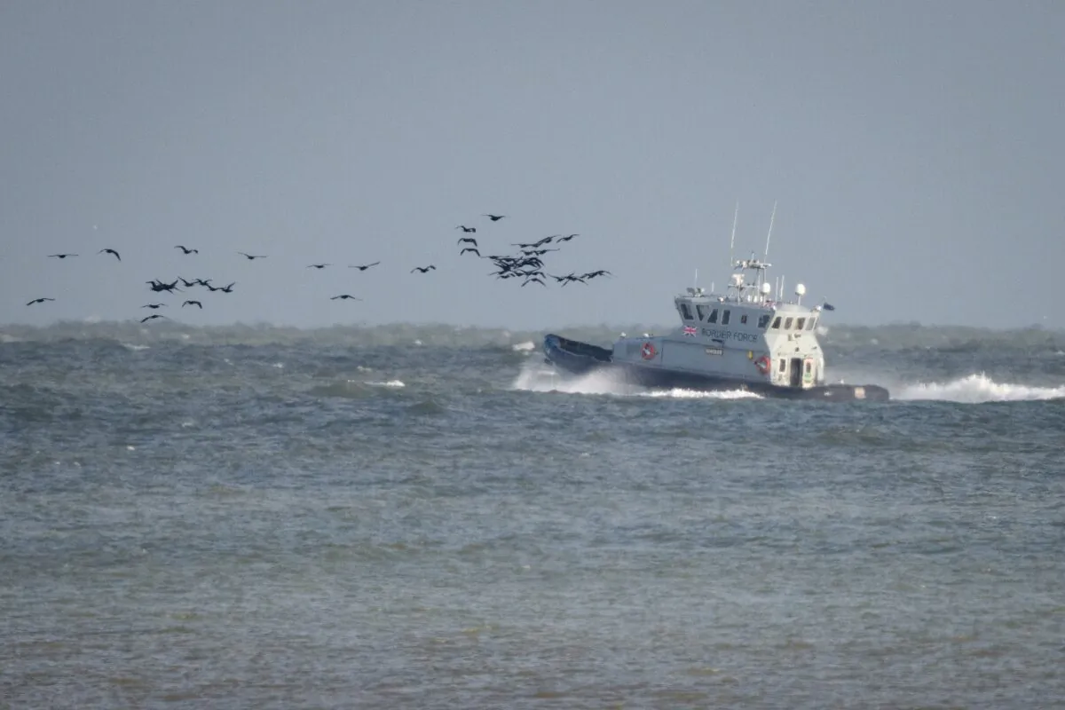 The British Border Force vessel “Nimrod” patrols the English Channel on Jan. 2, 2019. (Leon Neal/Getty Images)