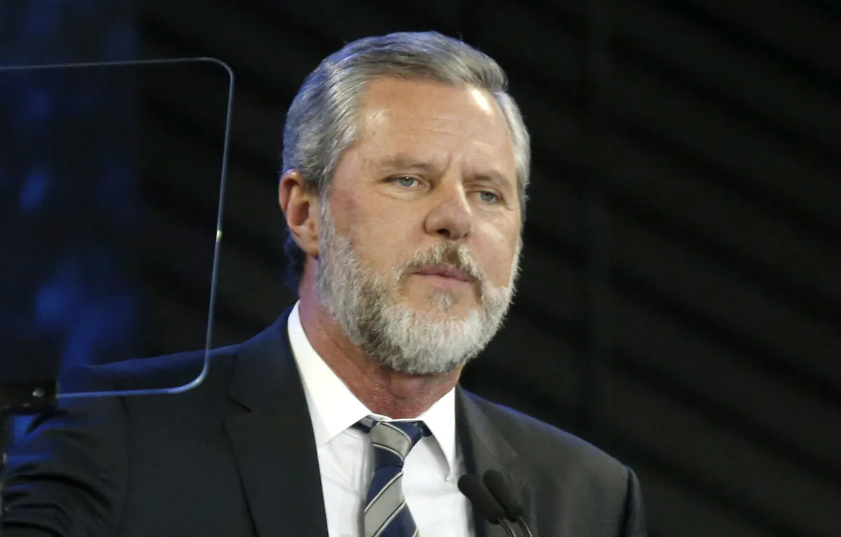 Liberty University President Jerry Falwell Jr. speaks before a convocation at Liberty University in Lynchburg, Va., on Nov. 28, 2018. (Steve Helber/AP Photo)