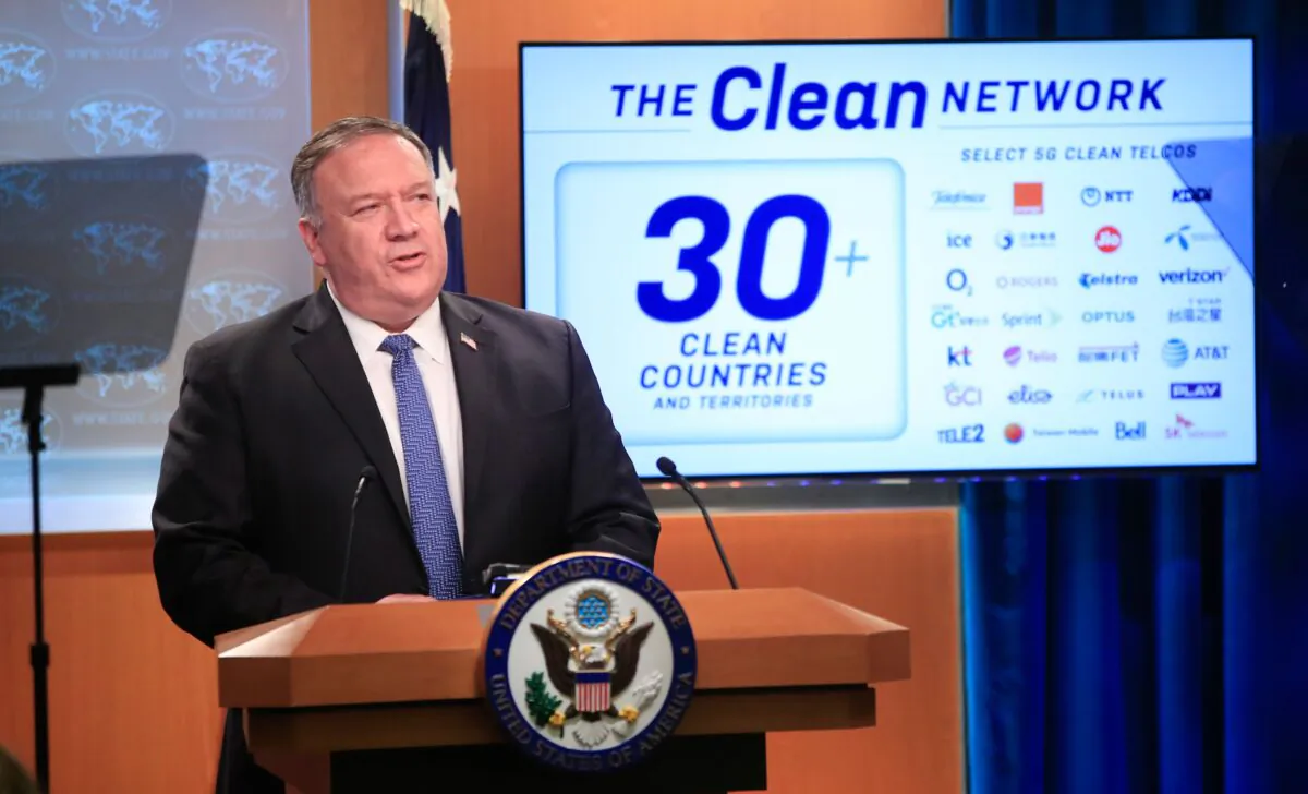 Secretary of State Mike Pompeo speaks during a news conference at the State Department in Washington on Aug. 5, 2020. (Pablo Martinez Monsivais/AFP via Getty Images)