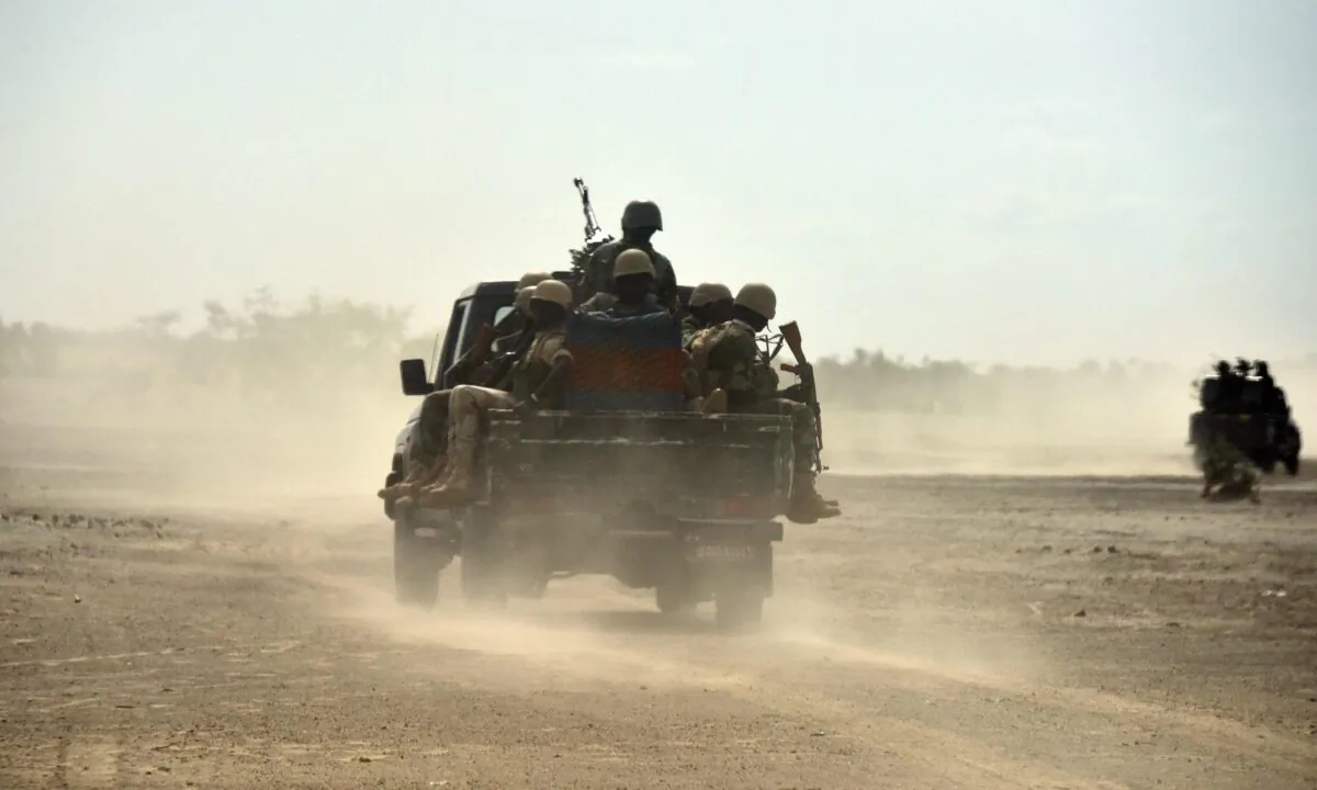 Niger's soldiers patrol near Bosso following attacks by Boko Haram fighters in the region, in Nigel, on June 17, 2016. (Issouf Sanogo/AFP via Getty Images)