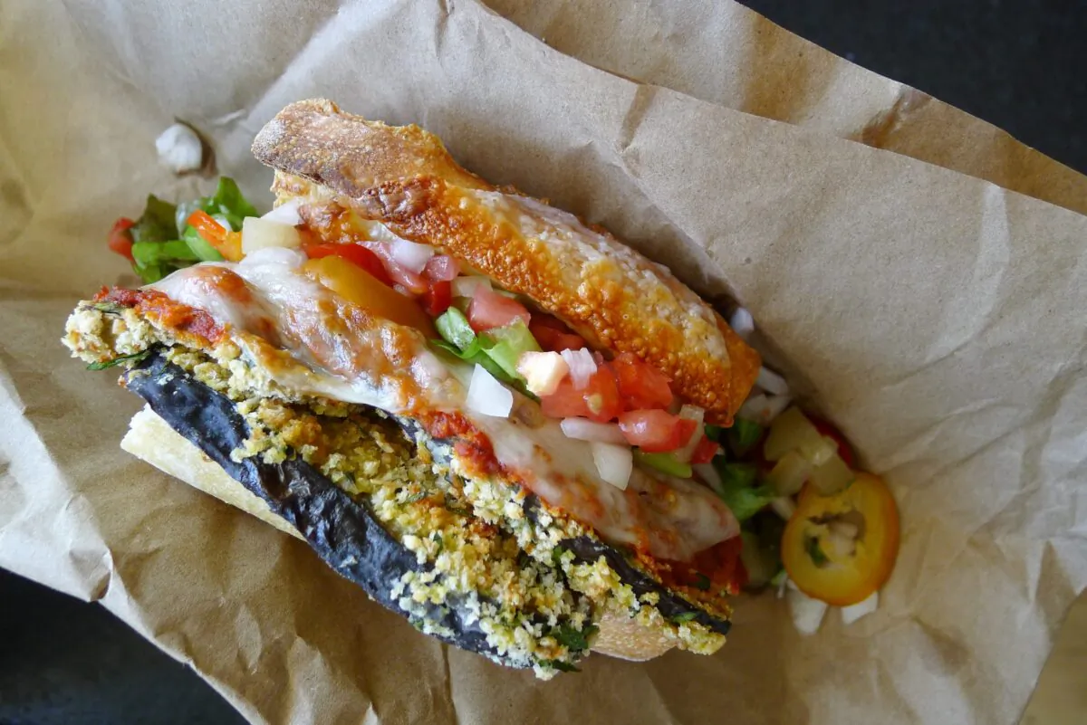 The eggplant parmesan sub. (Ari LeVaux)