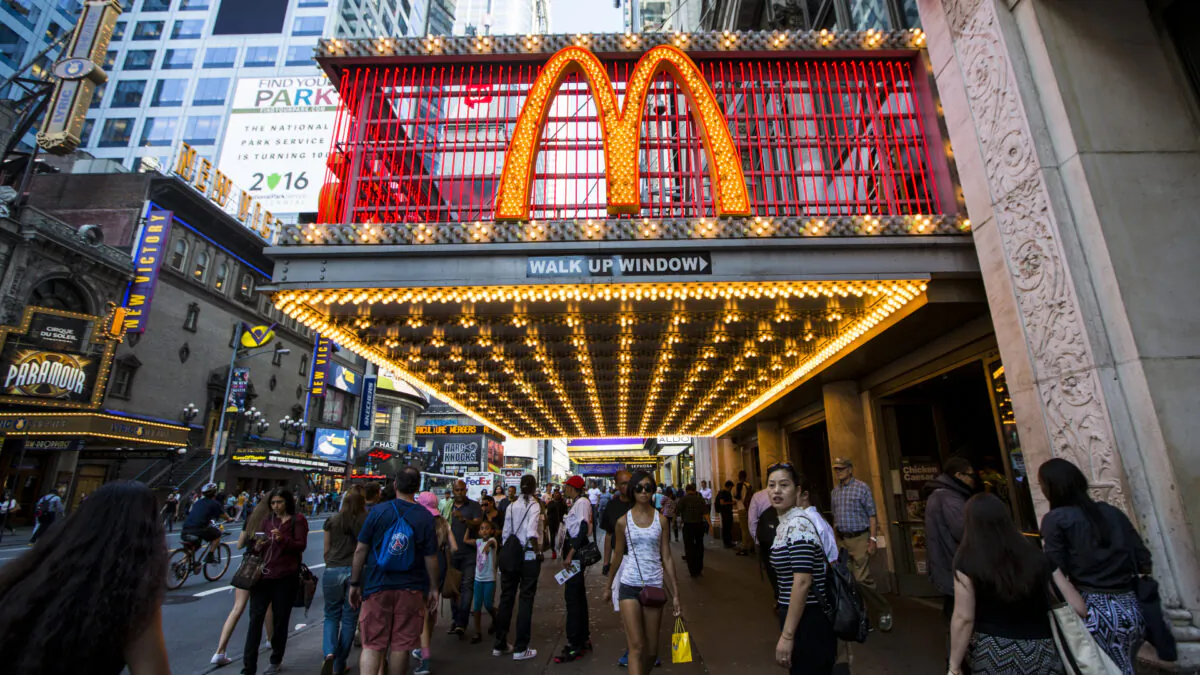 File photo: McDonald's in Times Square, New York, on Aug. 23, 2016. (Samira Bouaou/Epoch Times)