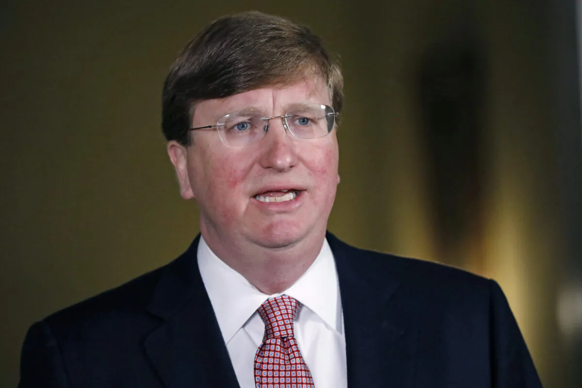 Mississippi Republican Gov. Tate Reeves delivers a televised address in Jackson, Miss., on June 30, 2020. (Rogelio V. Solis/AFP via Getty Images)