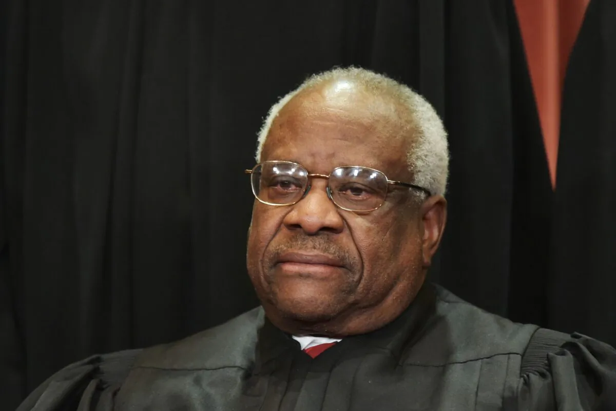 Associate Justice Clarence Thomas poses for the official group photo at the U.S. Supreme Court in Washington, DC on Nov. 30, 2018. (MANDEL NGAN/AFP via Getty Images)