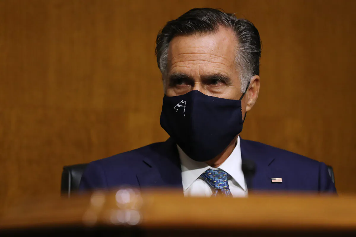 Sen. Mitt Romney (R-Utah) in Washington on Aug. 4, 2020. (Chip Somodevilla/Getty Images)