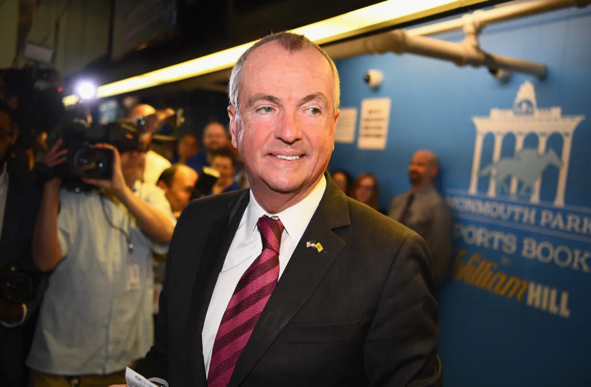 Governor of New Jersey Phil Murphy in Oceanport, New Jersey on June 14, 2018. (Dave Kotinsky/Getty Images for William Hill Race & Sports Bar)