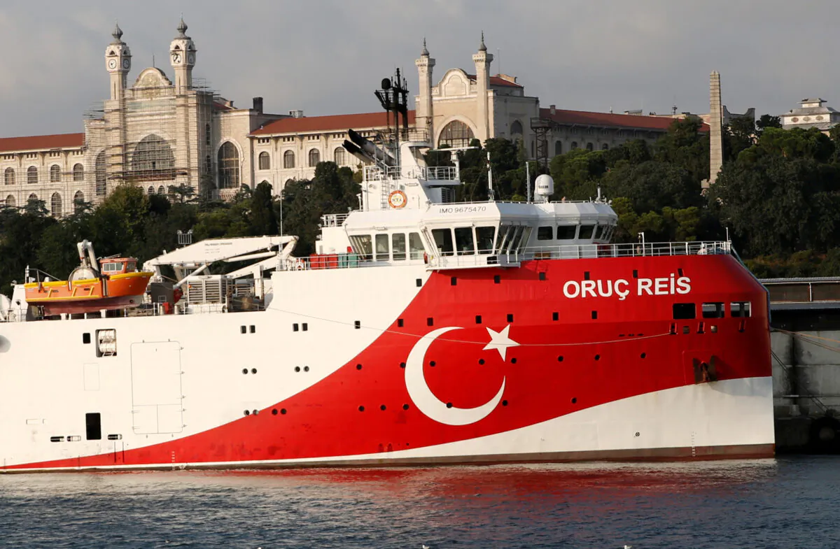 The Turkish seismic research vessel Oruc Reis is seen in Istanbul on Aug. 22, 2019. (Murad Sezer/File Photo/Reuters)