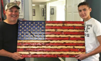 Teen Carves Wooden Flags to Raise Money for Forgotten Veterans and Medical Heroes