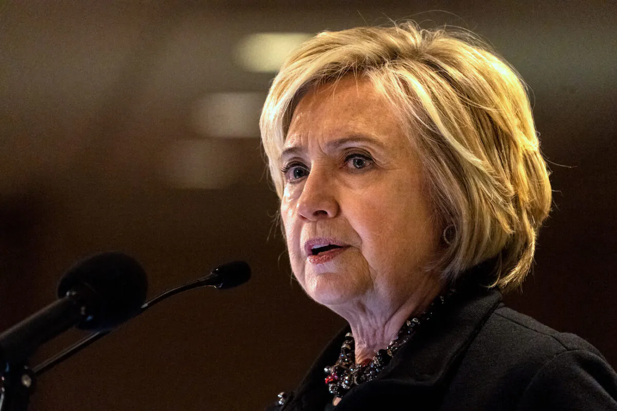 Hillary Clinton speaks at an event in New York City on Dec. 9, 2019. (Jeenah Moon/Getty Images)