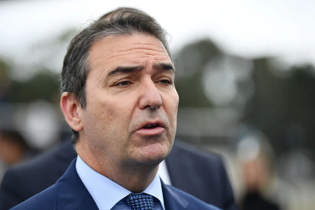 SA Premier Steven Marshall speaks to media during a Tennis Australia media opportunity at War Memorial Drive in Adelaide, Australia on Aug. 2, 2019 . (Mark Brake/Getty Images)