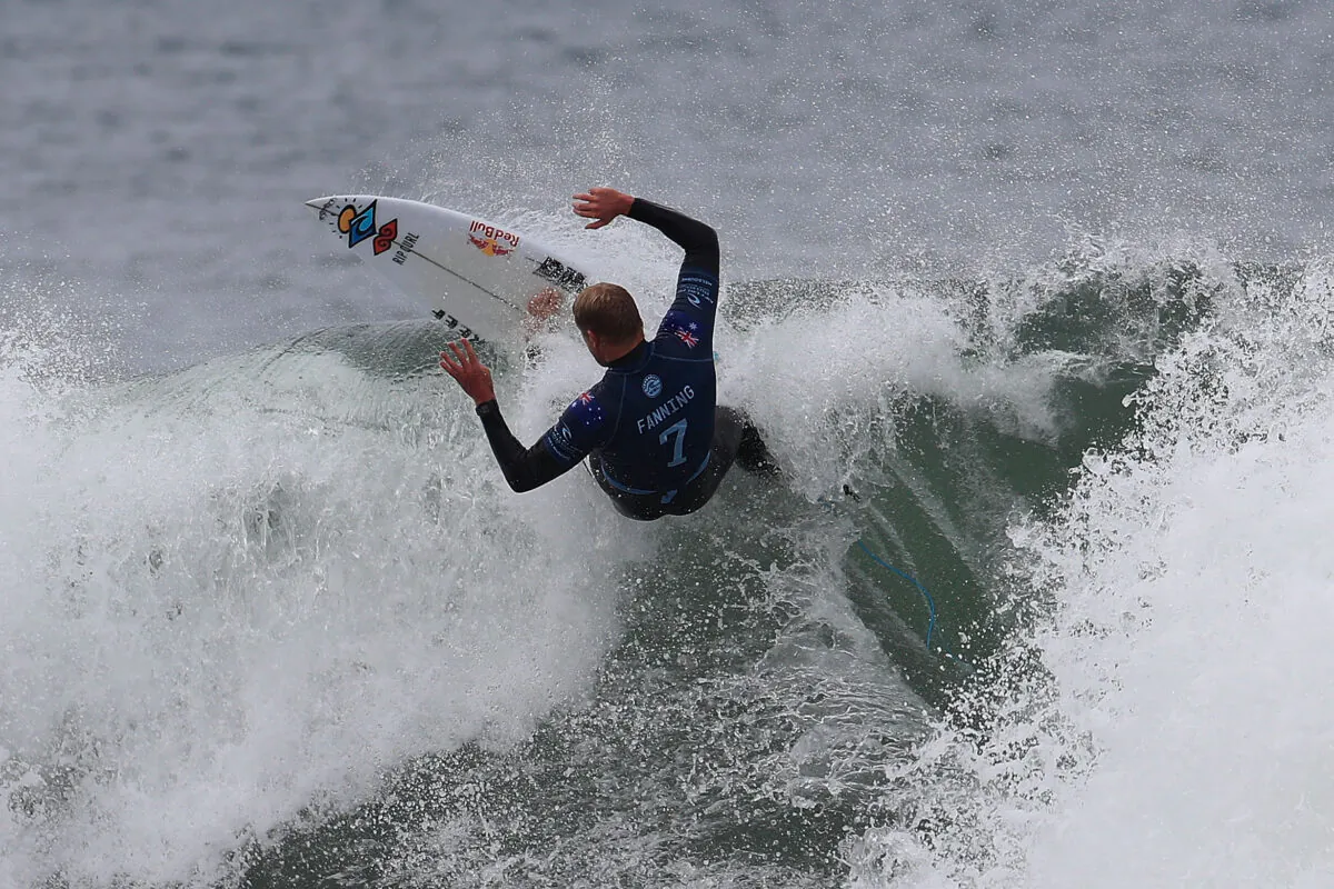 Mick Fanning competes in the fourth round of the Rip Curl Pro Bells Beach at Bells Beach in Melbourne, Australia on April 3, 2018. (Steve Ryan/Getty Images)