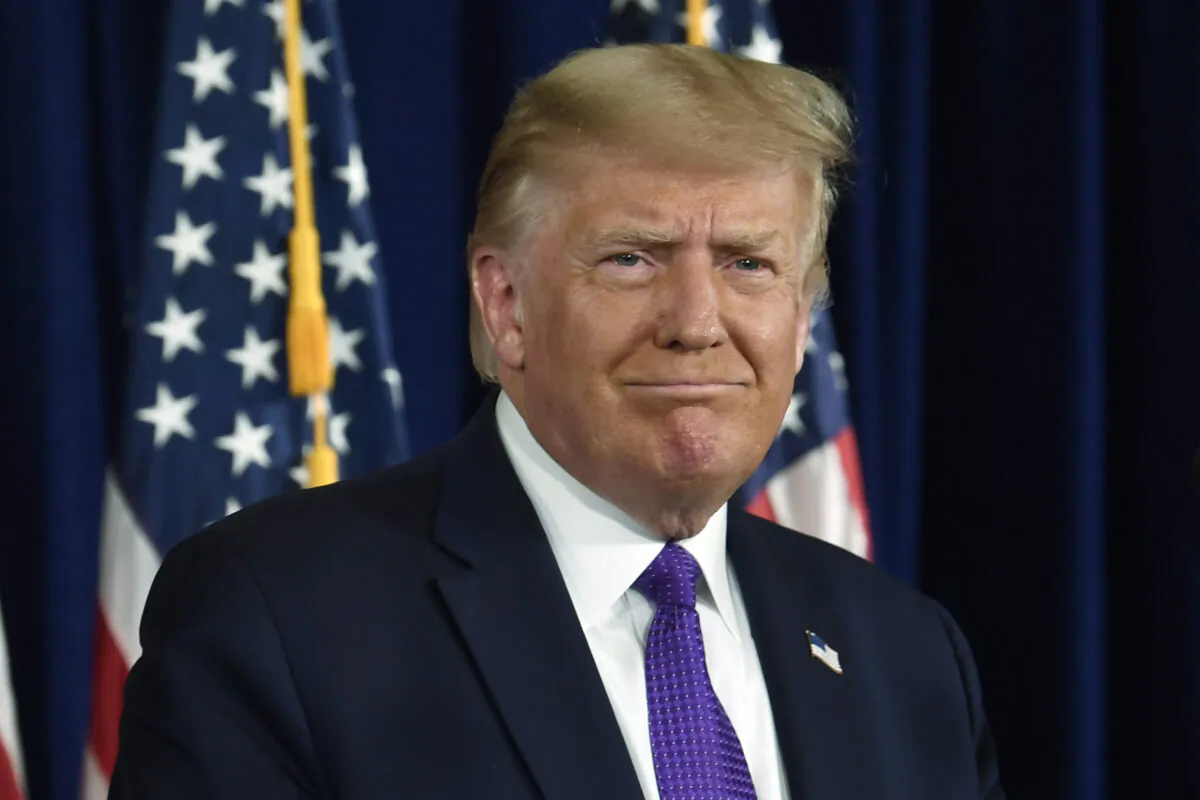 President Donald Trump speaks during a news conference at his Trump National Golf Club in Bedminster, N.J., Sat., Aug. 15. (Susan Walsh/AP Photo)