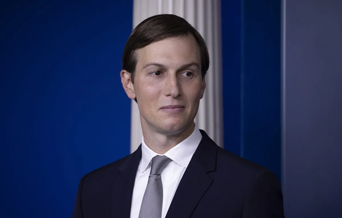 Jared Kushner, senior adviser to President Donald Trump, during a press briefing in Washington on Aug. 13, 2020. (Tasos Katopodis/Getty Images)