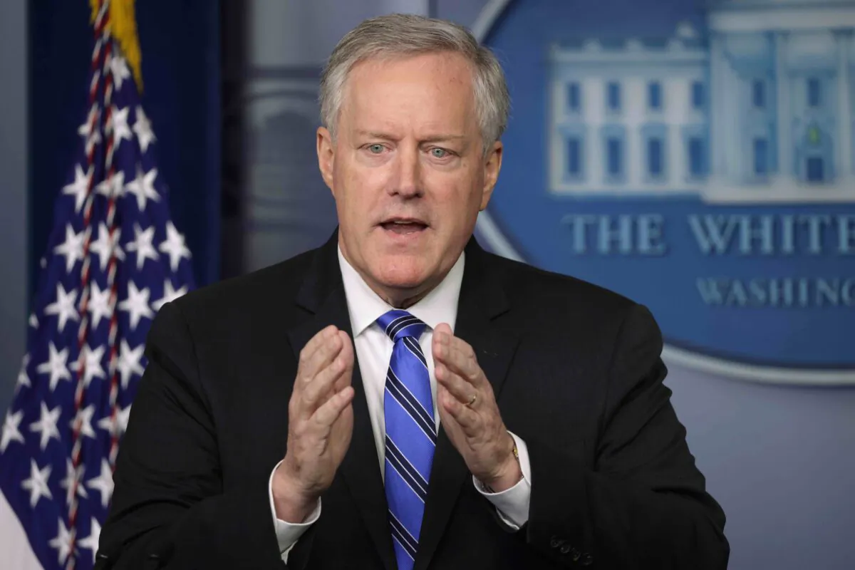 White House chief of staff Mark Meadows speaks during a news briefing in the James Brady Press Briefing Room of the White House in Washington on July 31, 2020. (Alex Wong/Getty Images)