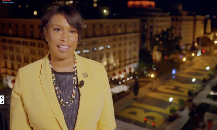 In this screenshot from the DNCC’s livestream of the 2020 Democratic National Convention, Washington, D.C. Mayor Muriel Bowser addresses the virtual convention on Aug. 17, 2020. (DNCC via Getty Images)