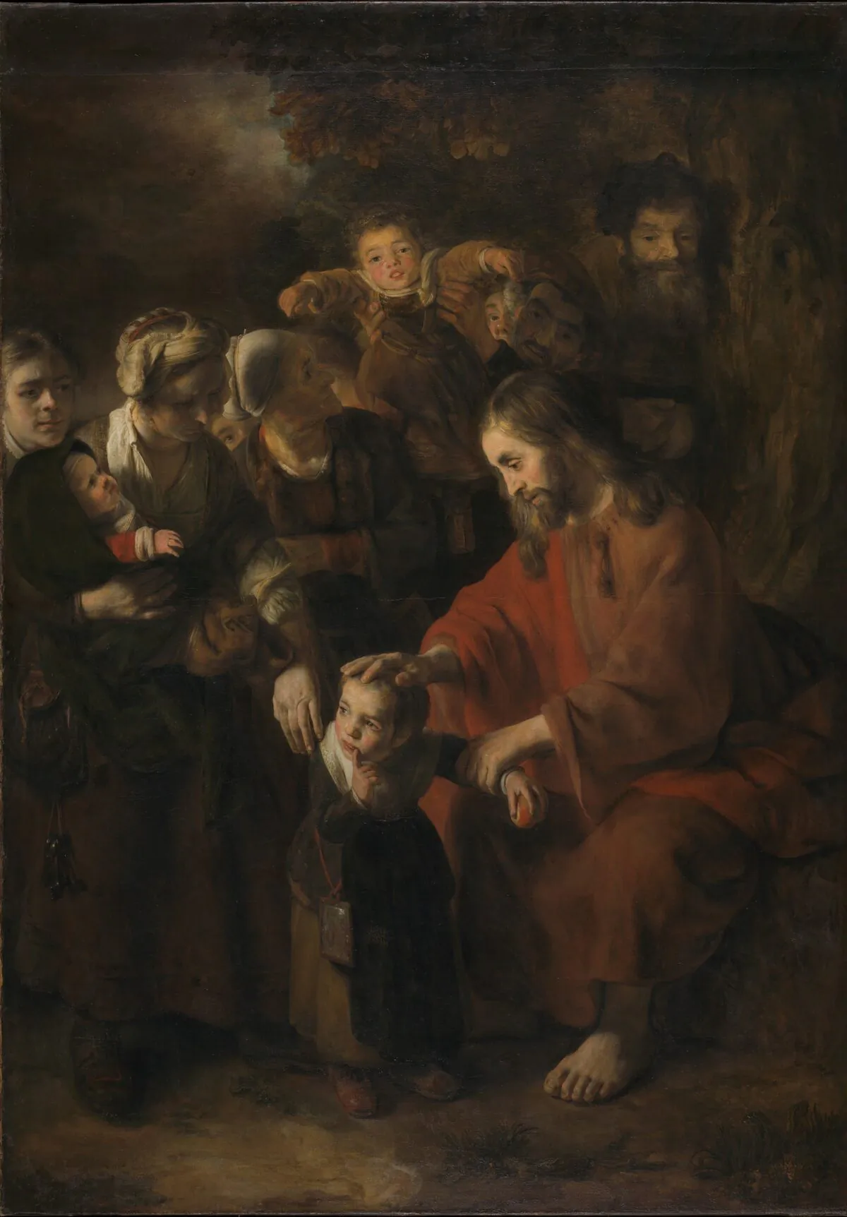 Detail of "Christ Blessing the Children,"circa 1652–3, by Nicolaes Maes. Oil on canvas; 85 7/8 inches by 60 5/8 inches. The National Gallery, London. (The National Gallery, London)
