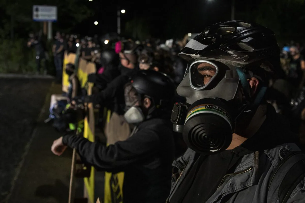Rioters in Portland, Ore., on Aug. 15, 2020. (Paula Bronstein/Getty Images )