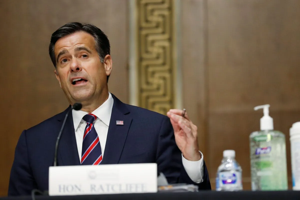 John Ratcliffe testifies before a Senate Intelligence Committee nomination hearing on Capitol Hill in Washington on May 5, 2020. (Andrew Harnik/AFP via Getty Images)