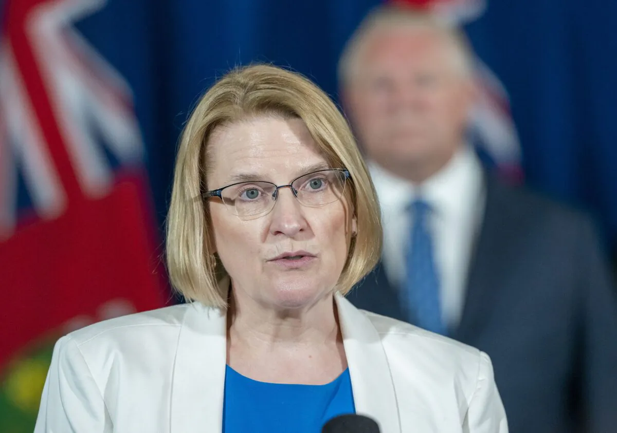 Ontario Solicitor General Sylvia Jones answers questions at the daily COVID-19 briefing at Queen's Park in Toronto on June 29, 2020. (The Canadian Press/Frank Gunn)