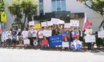 Pro-Democracy Chinese Protest at Chinese Consulate in Los Angeles