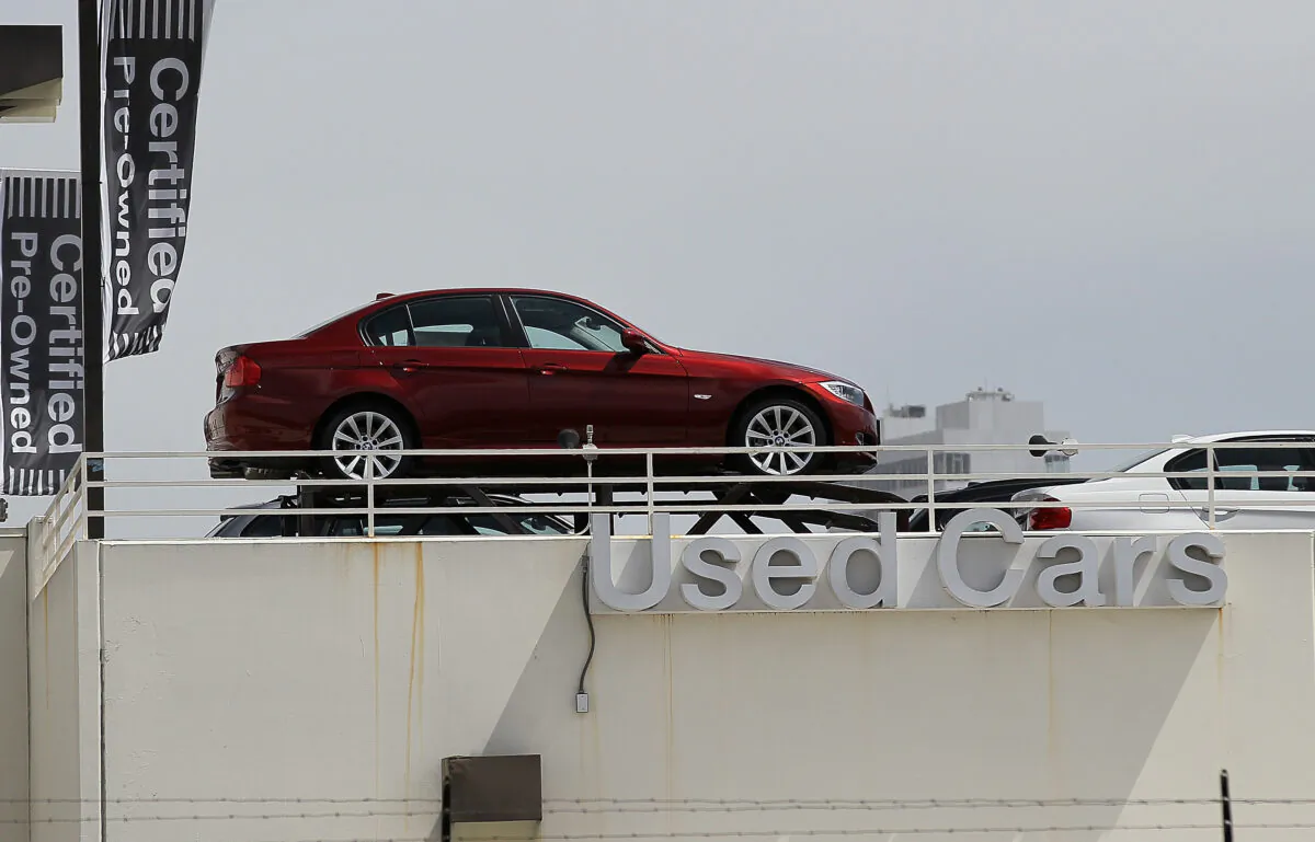 A file photo of a used car on display in San Francisco on June 9, 2011. (Justin Sullivan/Getty Images)