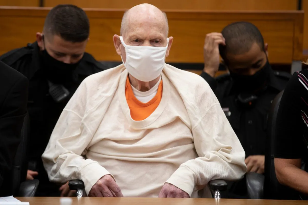 Joseph James DeAngelo sits in court during the third day of victim impact statements at the Gordon D. Schaber Sacramento County Courthouse in Sacramento, Calif., on Aug. 20, 2020. (Santiago Mejia/San Francisco Chronicle via AP/ Pool)