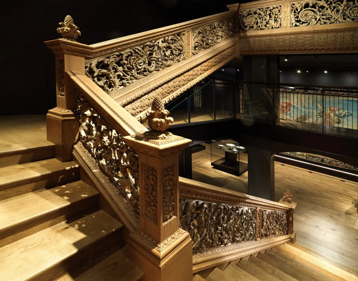 The ornate Cassiobury staircase is part of the new permanent collection of The Metropolitan Museum of Art. (Joseph Coscia)