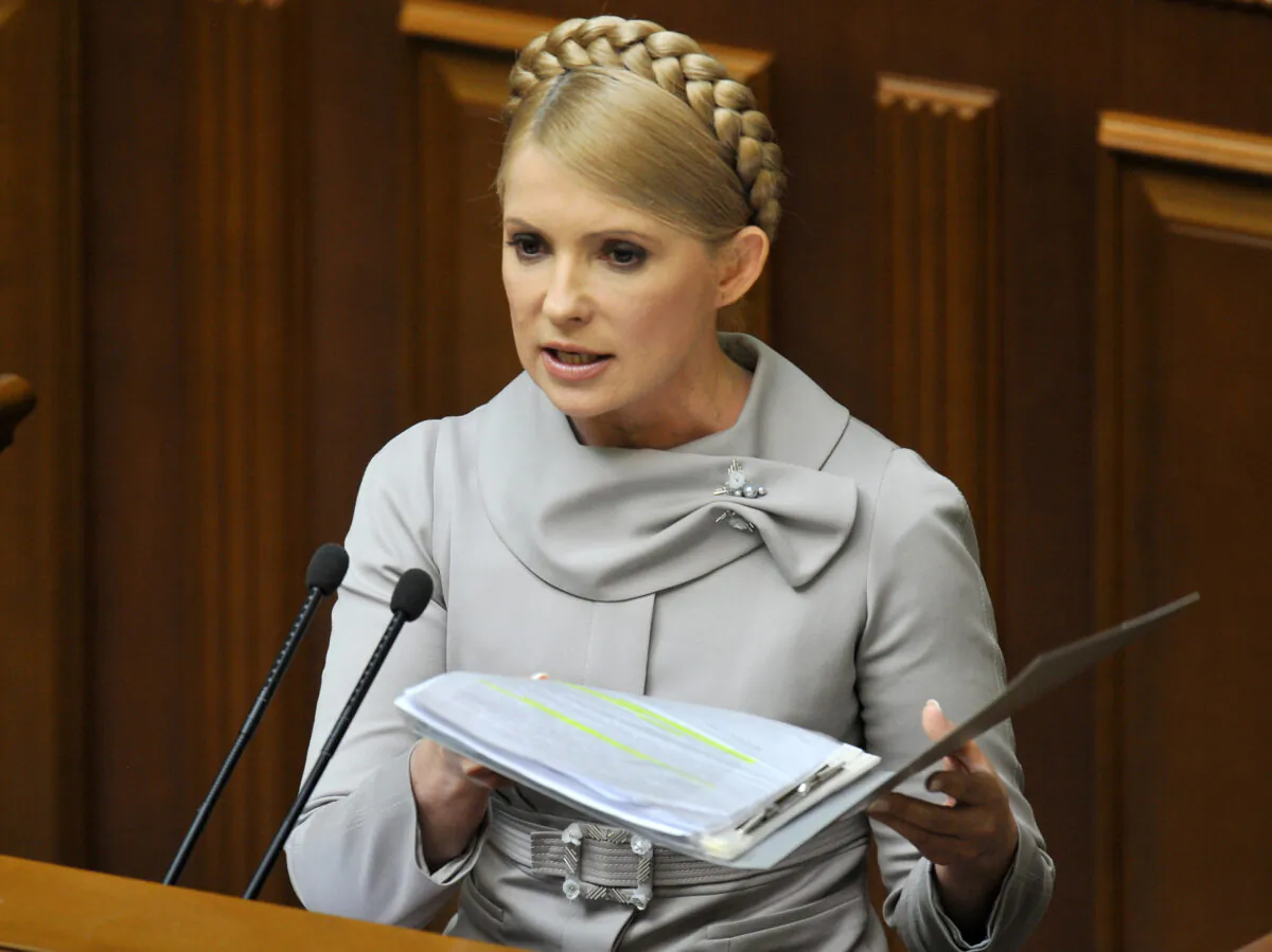 Former Ukrainian Prime Minister Yulia Tymoshenko addresses the parliament in Kiev on March 3, 2010. (Sergei Supinsky /AFP via Getty Images)