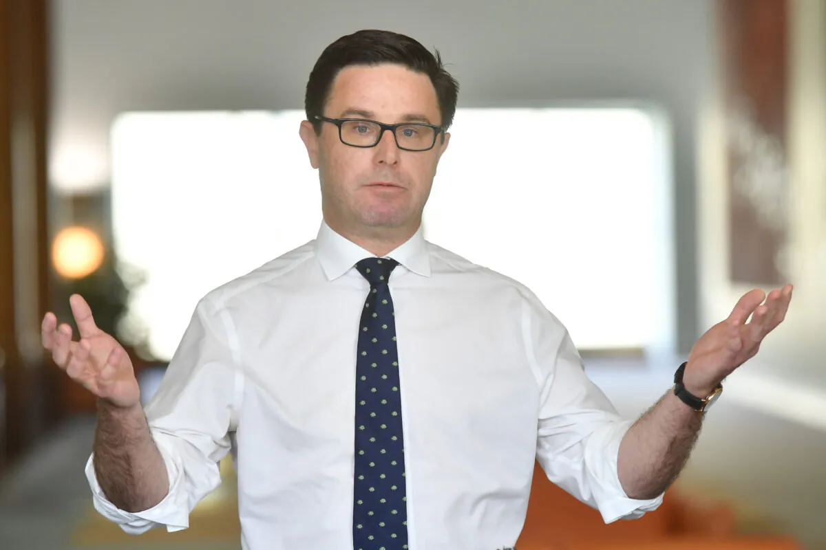 Minister For Agriculture David Littleproud during a press conference in the Mural Hall at Parliament House in Canberra, Australia, on June 12, 2020. (Sam Mooy/Getty Images)