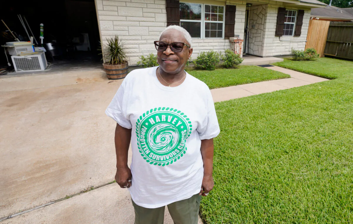 Doris Brown poses outside her home in Houston, Texas on July 31, 2020. (David J. Phillip/AP Photo)