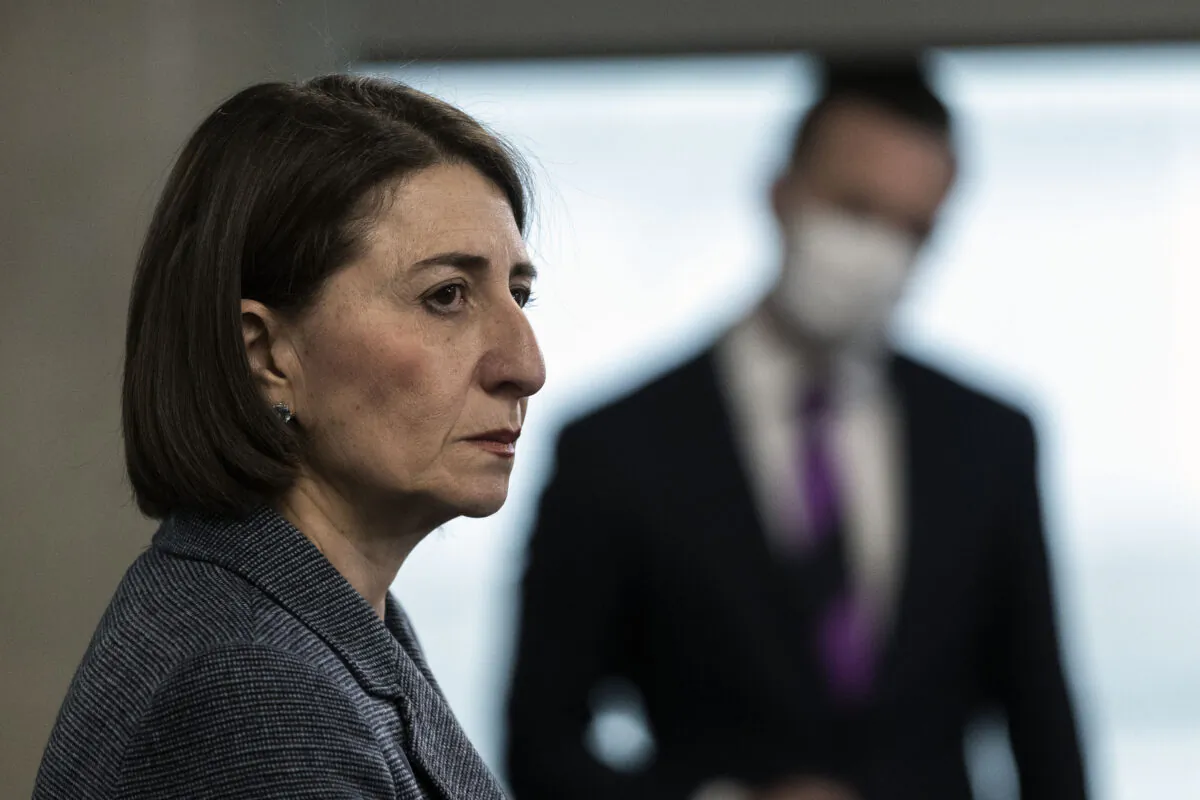 NSW Premier Gladys Berejiklian speaks at a press conference in Homebush in Sydney, Australia on August 17, 2020. (Brook Mitchell/Getty Images)