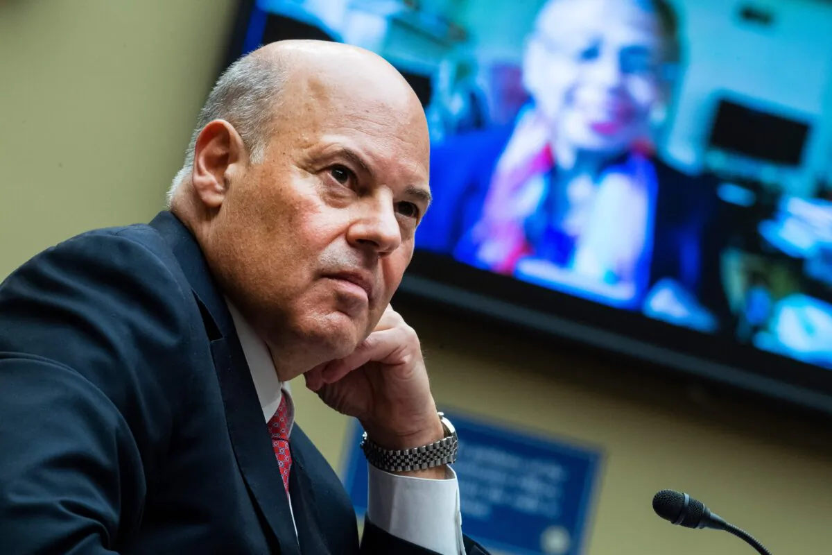 Postmaster General Louis DeJoy listens to a question during a House Oversight and Reform Committee hearing on Capitol Hill in Washington, on Aug. 24, 2020. (Tom Williams/AFP via Getty Images)