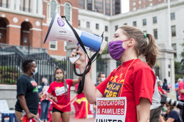 Teachers Protest Against Reopening Schools At Massachusetts State House